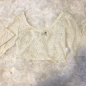 Long sleeve mesh crop top